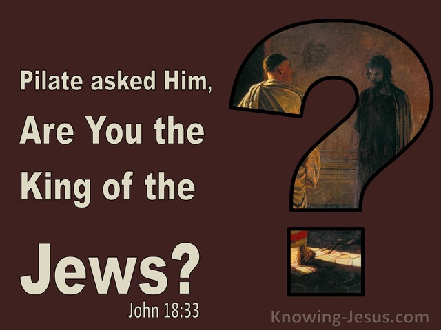 John 18:33 Pilate Asked Him Are You The King Of The Jews (brown)